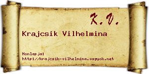 Krajcsik Vilhelmina névjegykártya